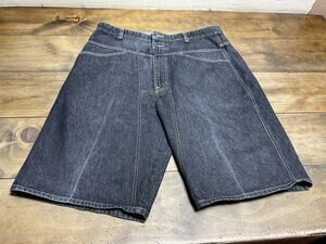 Marithe Francois Girbaud Mens 36 Black Denim Shorts Baggy Vintage 90s